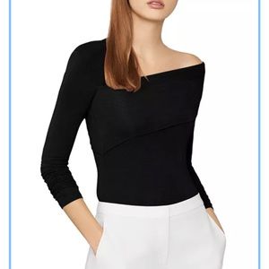 BCBGMAXAZRIA Asymmetric Long Sleeve Bodysuit sz L